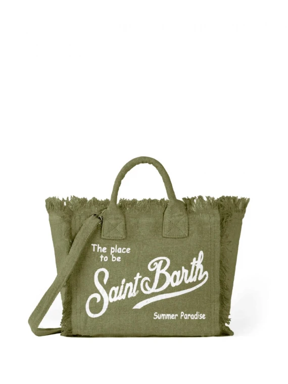 Mini Vanity Bag in Military Green Linen