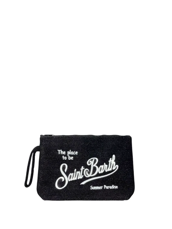 Pochette Aline nera in lurex
