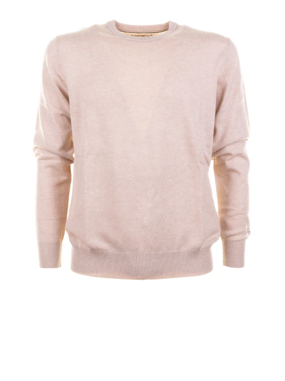 Men's Beige Crew Neck Sweater