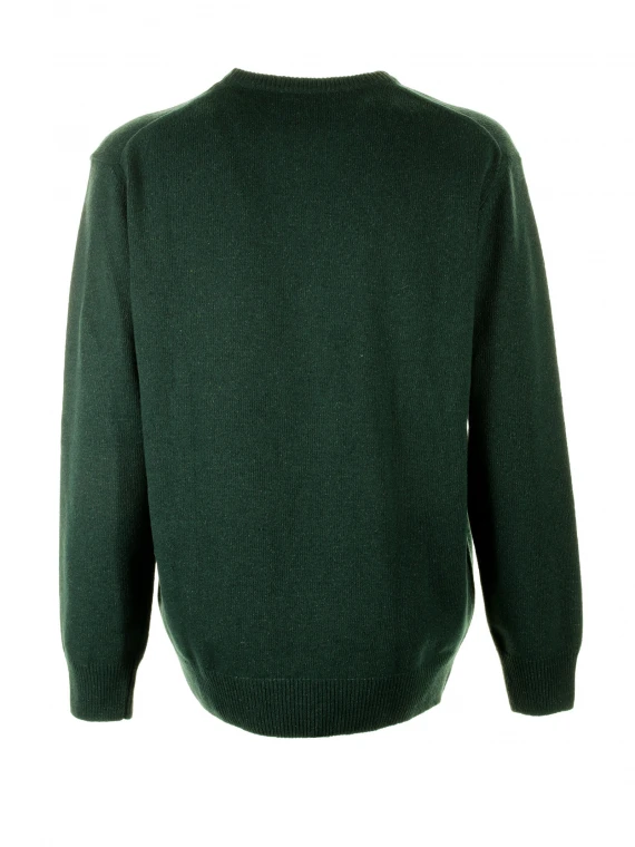 Green animal crew neck sweater