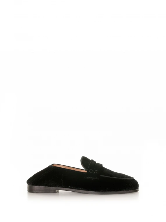 Black velvet loafer