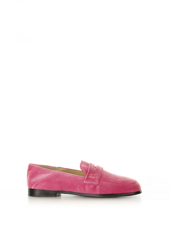 Fuxia velvet loafer