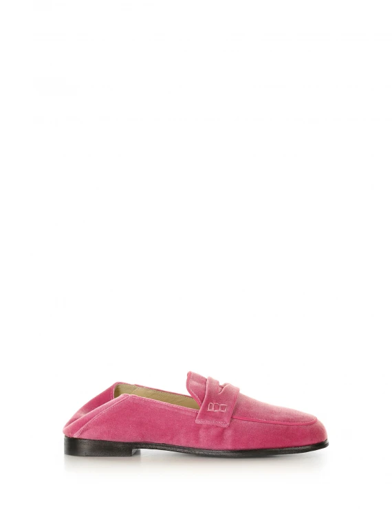 Fuxia velvet loafer