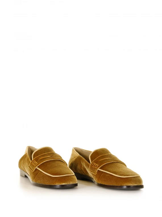 Mocassino in velluto gold