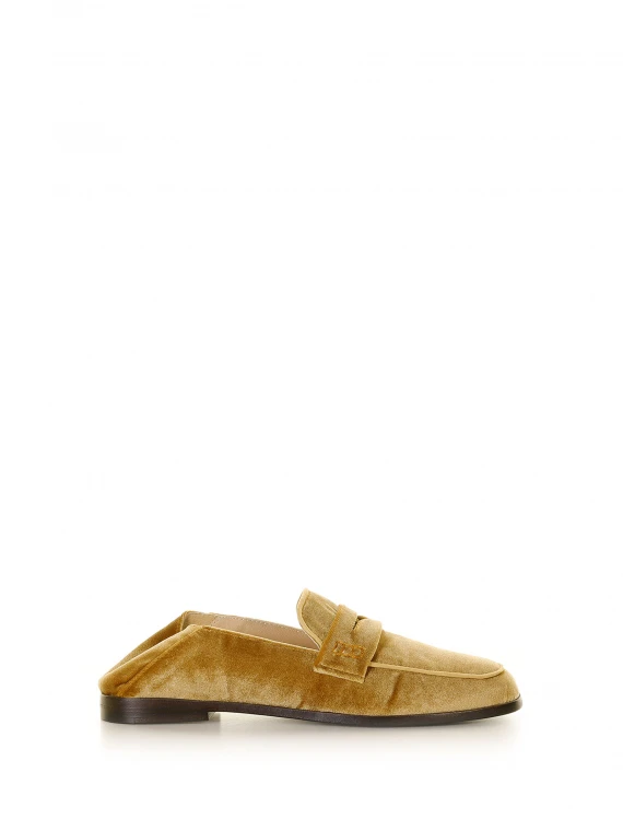 Mocassino in velluto gold