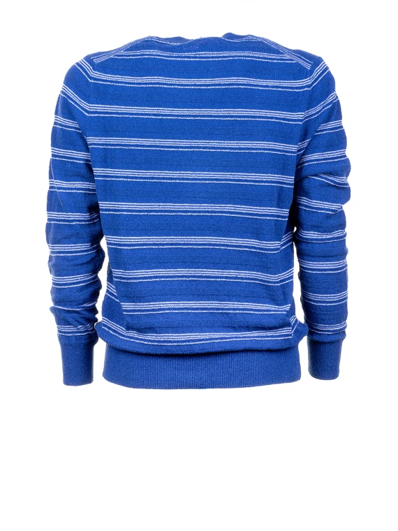 Maglia girocollo blu a righe