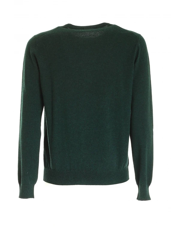 Green wool crew neck sweater