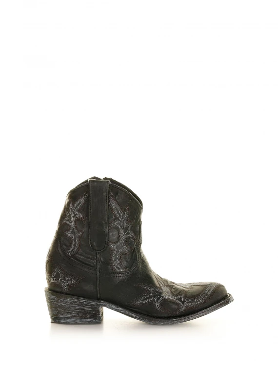 Stivaletto stile cowboy con zip laterale