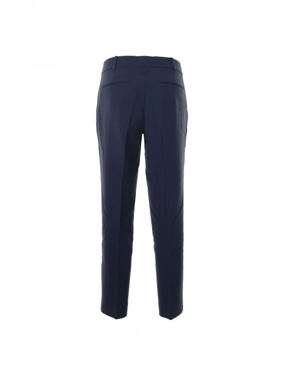 Navy blue crepe trousers