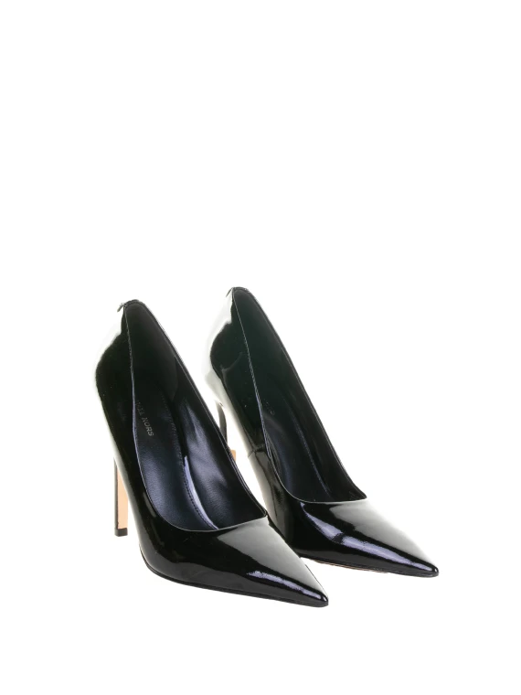 Elyse décolleté in shiny black leather