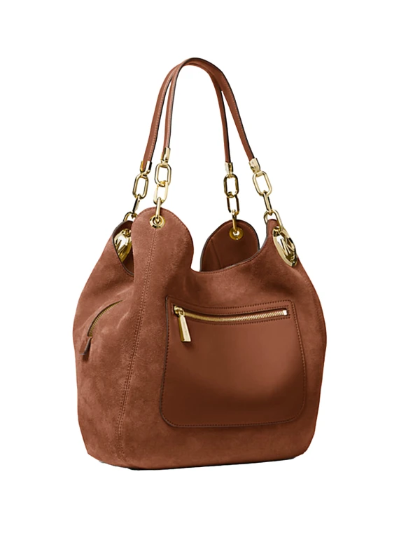 Lillie Large Suede Shoulder Bag