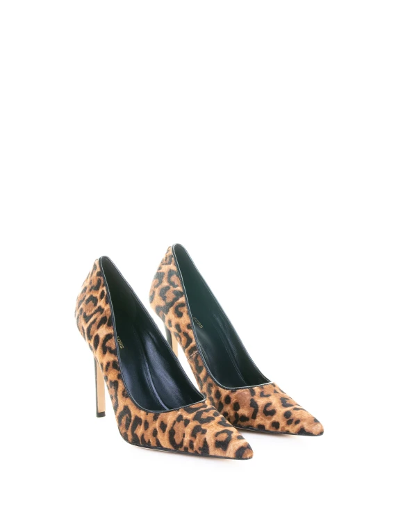 Décolleté Elyse in pelle effetto cavallino leopardata