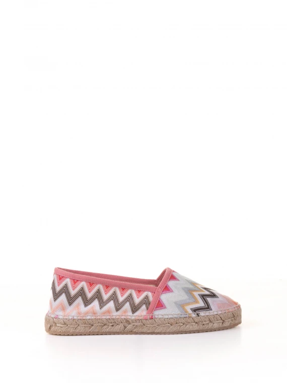 Espadrillas slip on in tessuto chevron