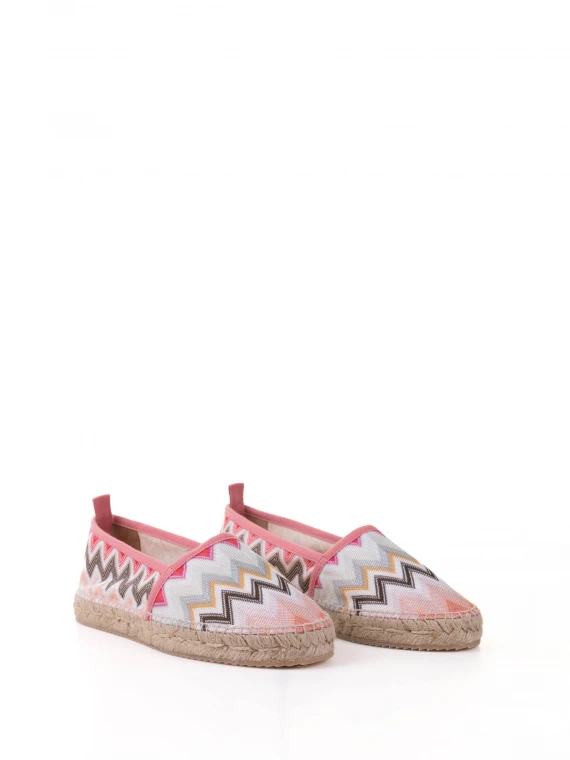 Espadrillas slip on in tessuto chevron