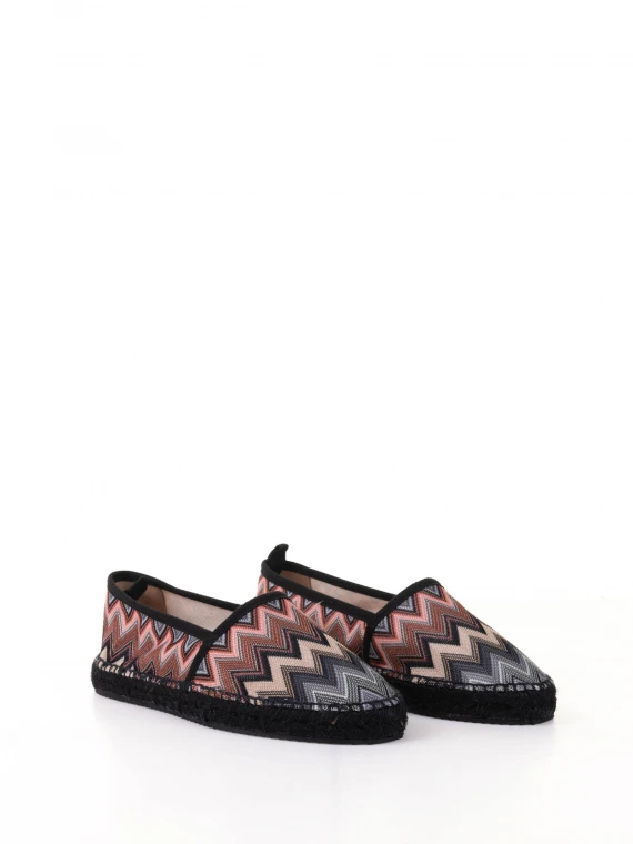 Espadrillas slip on in tessuto chevron