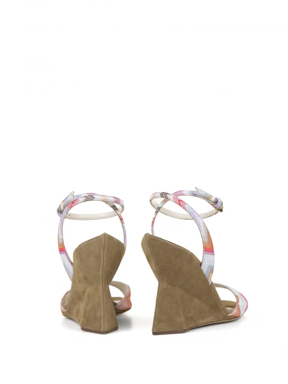 Wedge sandals with strap