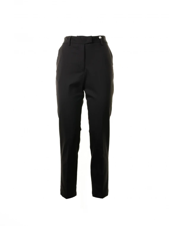 Pantalone chino nero a vita alta