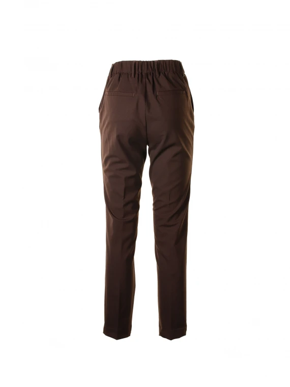 Pantalone chino marrone a vita alta