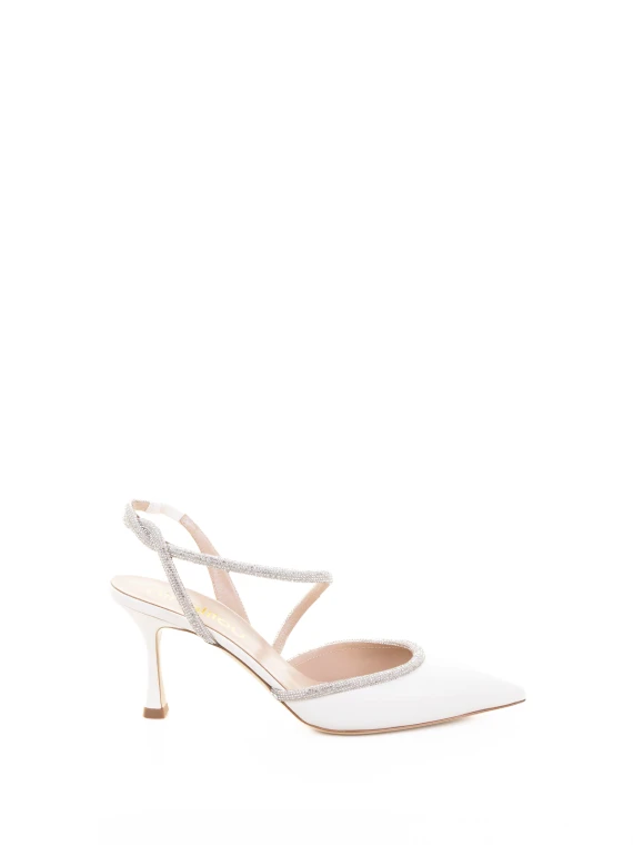 Décolleté MYA in pelle con strass