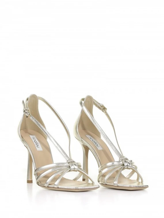 Gold laminated nappa leather sandal