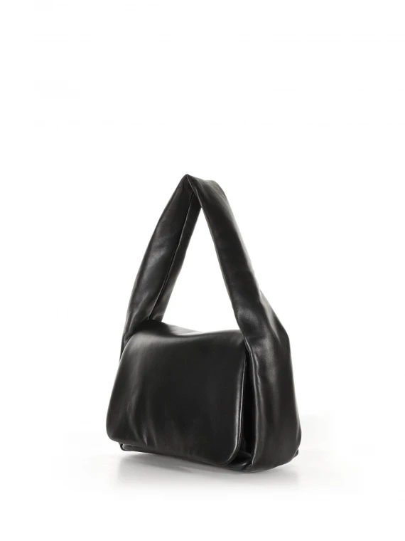 Borsa a spalla in nappa nera