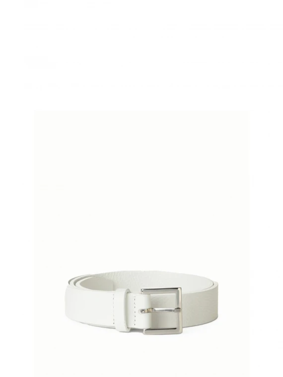 White leather belt