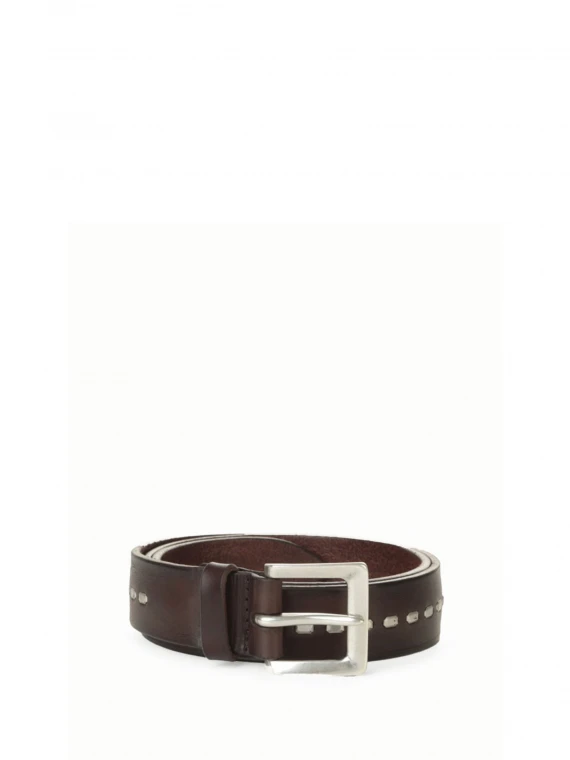 Dark brown leather belt