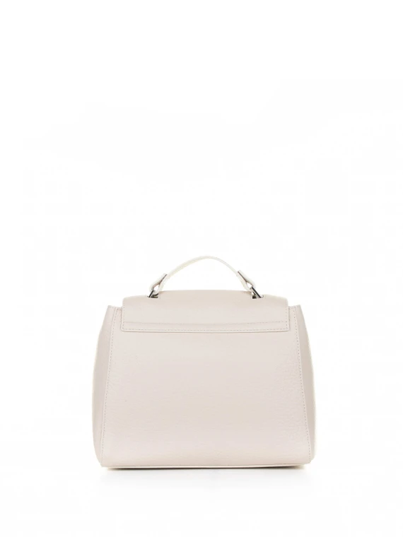 Sveva S shoulder bag in ivory leather with shoulder strap