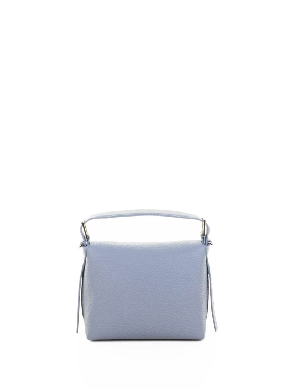 Nana S Soft Leather Handbag with Light Blue Shoulder Strap