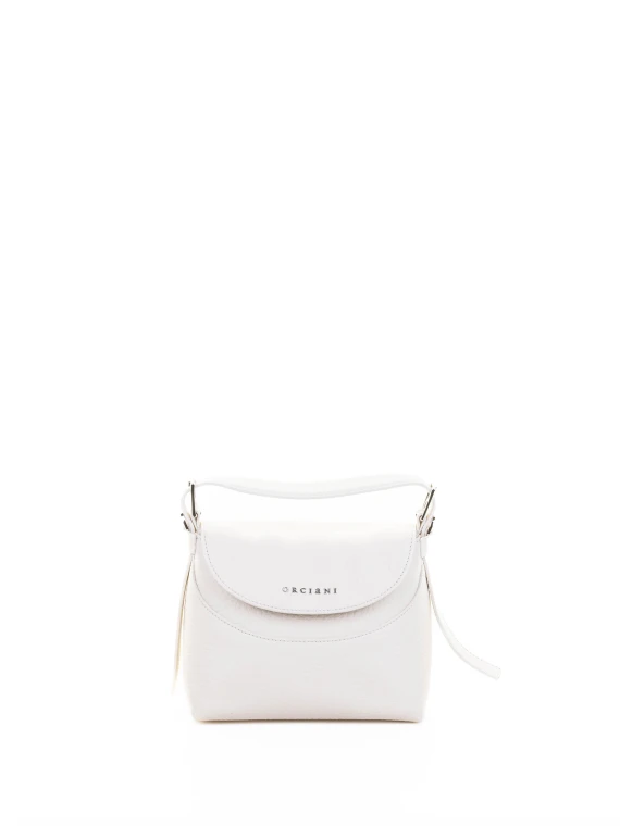 Borsa a mano Nana S Soft in pelle con tracolla bianco