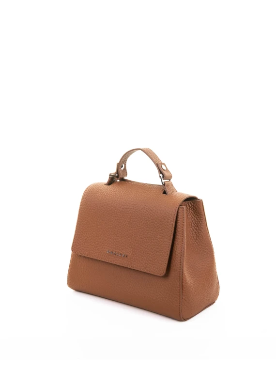 Borsa Sveva Soft S a spalla in pelle con tracolla cuoio