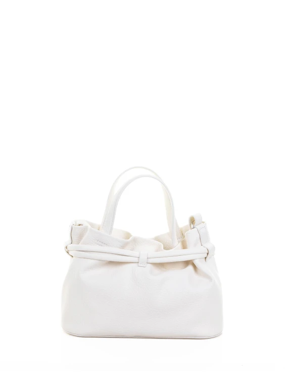 Dory S white leather shoulder shopper