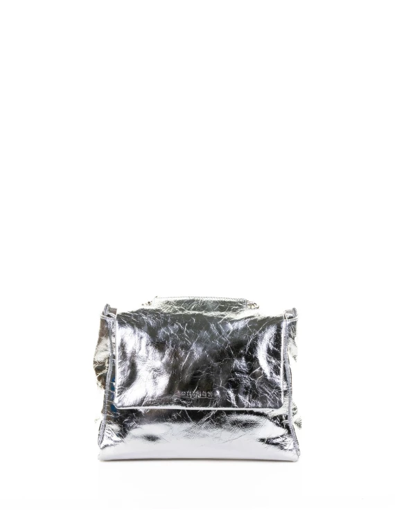 Borsa Sveva Soft S in pelle argento
