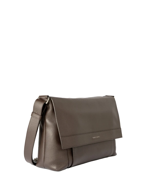 Borsa messenger Micron in pelle martellata