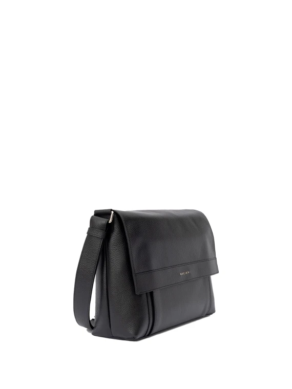 Micron Hammered Leather Messenger Bag