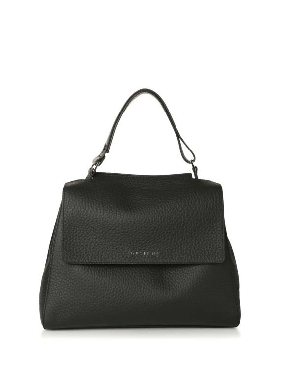 Borsa Sveva Soft Media nero in pelle con tracolla