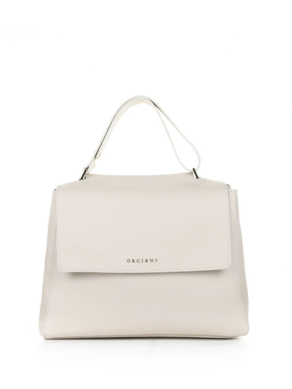 Borsa Sveva Soft Media avorio in pelle con tracolla