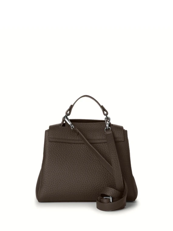 Borsa Sveva S testa di moro in pelle con tracolla