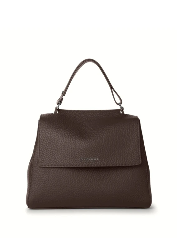 Borsa Sveva Soft Media testa di moro in pelle con tracolla