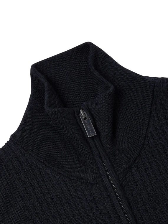 Black zip-up sweater