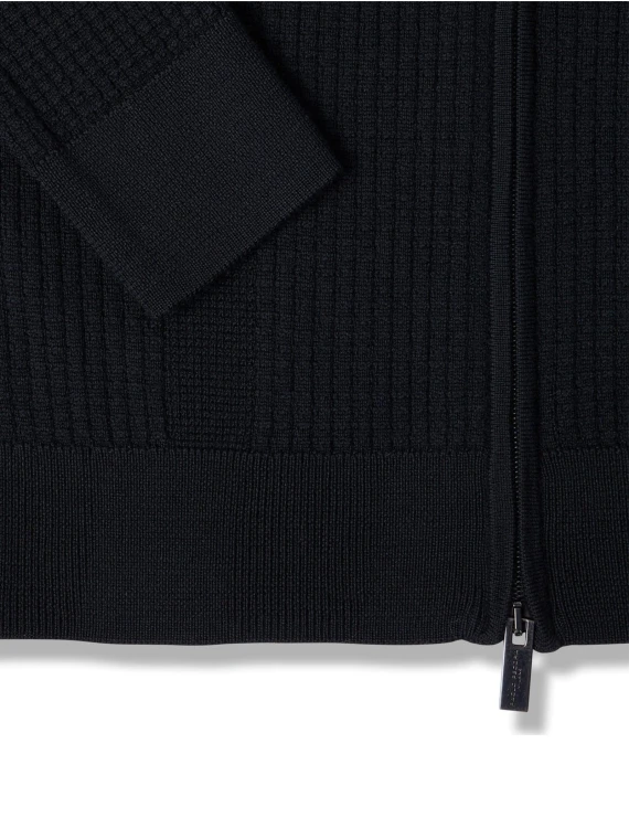 Black zip-up sweater