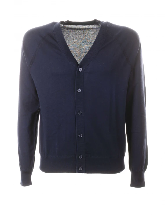 Cardigan blu con bottoni