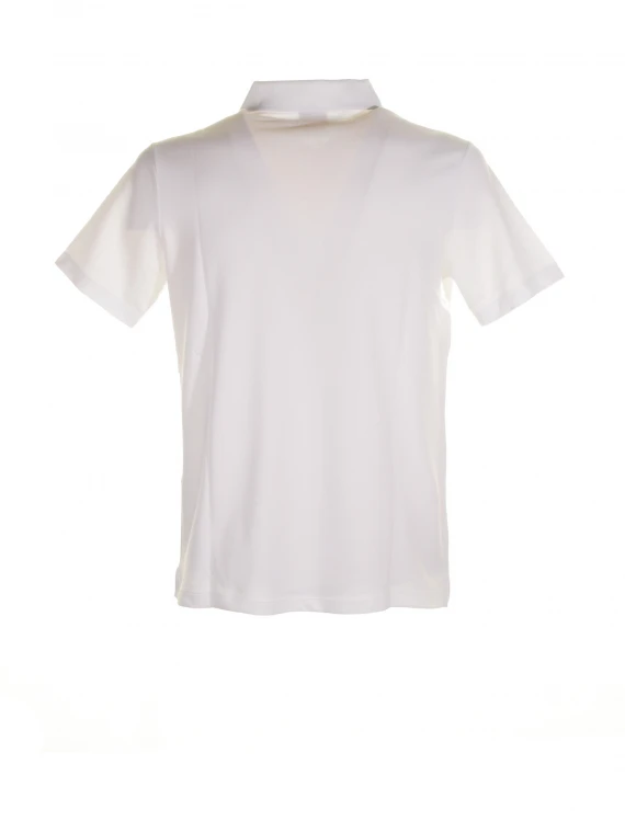 White short-sleeved polo shirt with logo