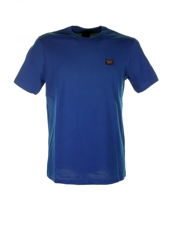 T-shirt blu con logo