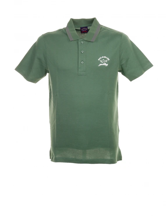 Polo maniche corte verde con logo