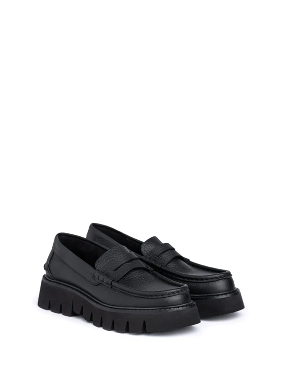 Black Leather Moccasin