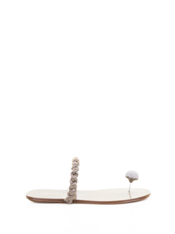 Infradito silver in pelle