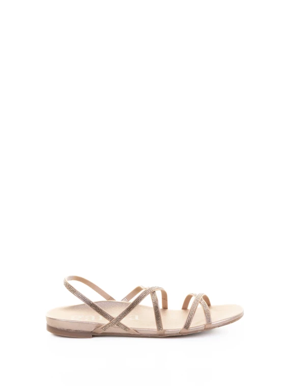 Sandali rose gold in nappa