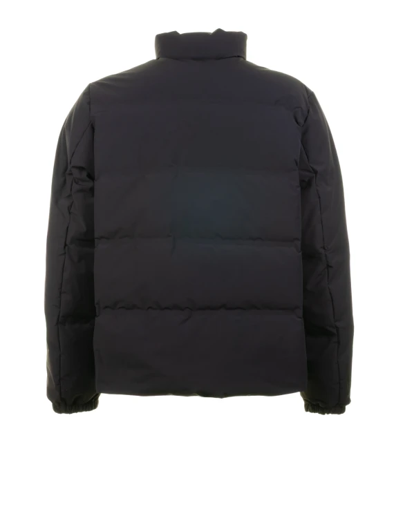 Piumino corto marrone con zip e colletto