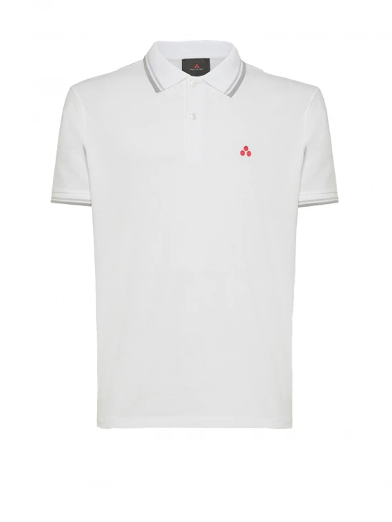 White short-sleeved polo shirt